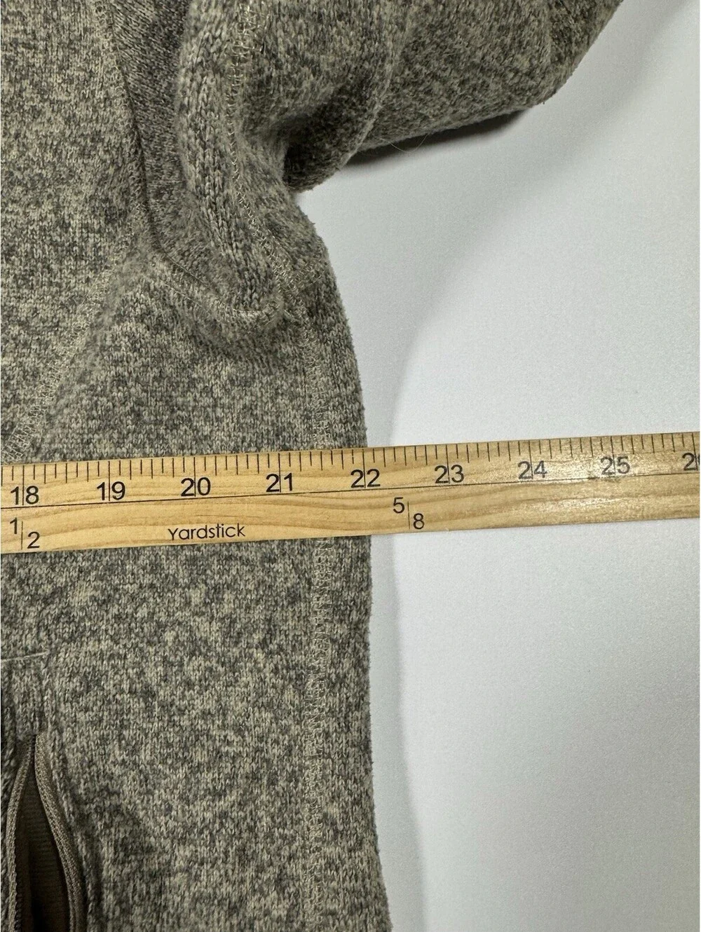 The North Face Sweater Fleece Jacket Mens XL Heather Taupe Full Zip Chest Pocket